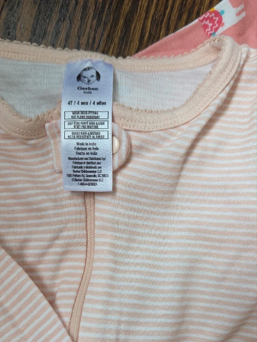 Gerber Footed Pajama Set 4t